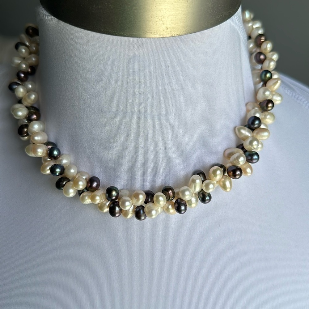 Elegant 925 silver real freshwater pearls